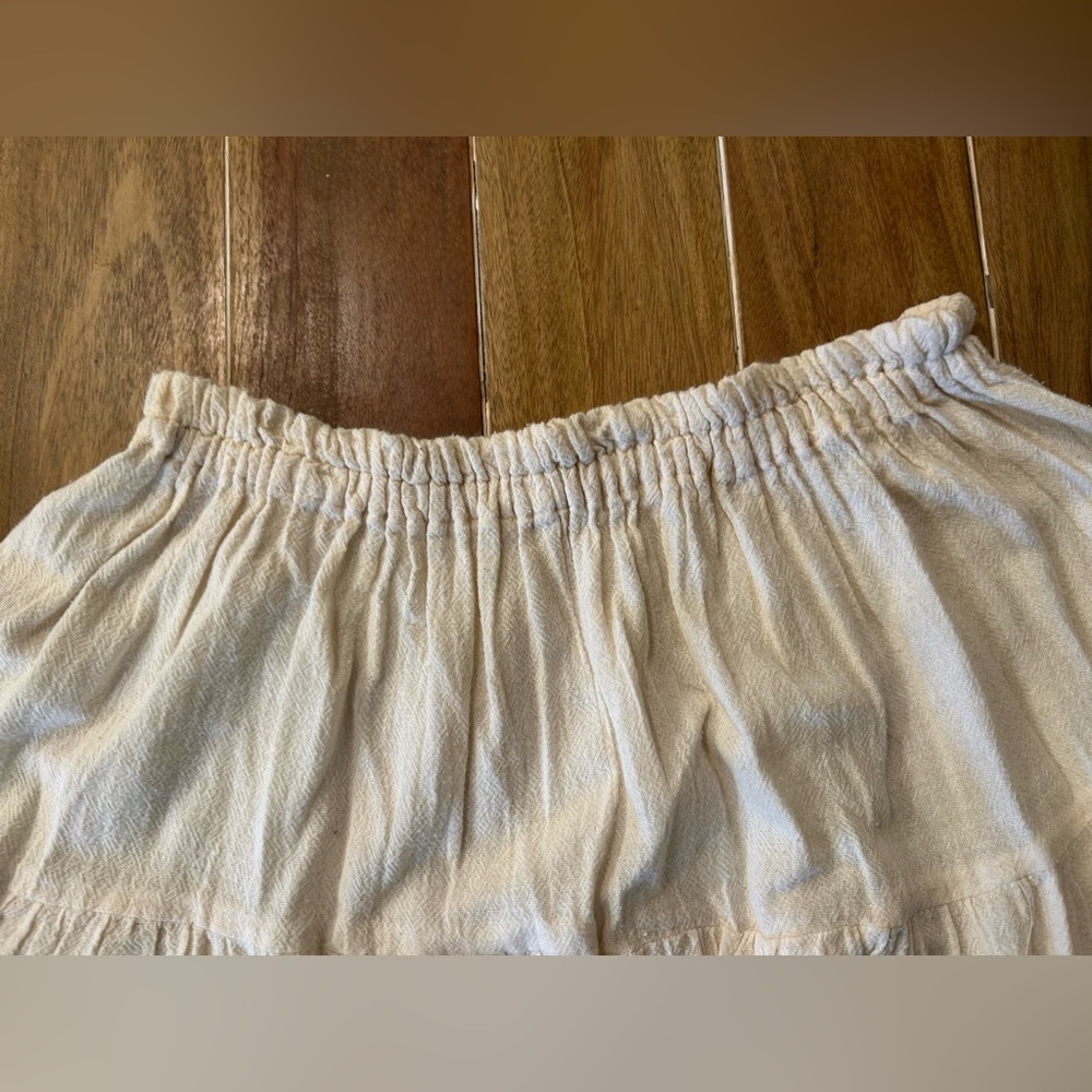 Bohemian peasant Cream Crochet-Hem Midi skirt. - Picture 3 of 5